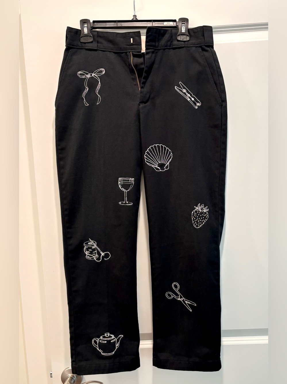 Dickies Black pants with White Embroidery